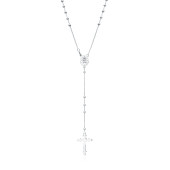 Colier lung argint cu cruciulita Rosary DiAmanti Z1906NR-DIA